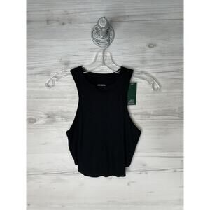 Wild Fable Shirt Womens‎ Medium Black Ribbed Tank Crop Top Stretch